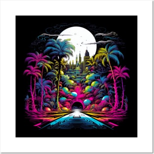 Neon Paradise Colours Posters and Art